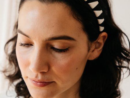 Persinette Woven Headband- Black White Online now