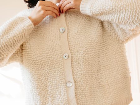 Bunda Loop Cardigan Sweater- Ivory Hot on Sale