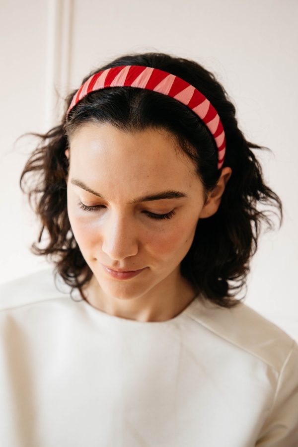 Persinette Woven Headband - Red Pink Sale