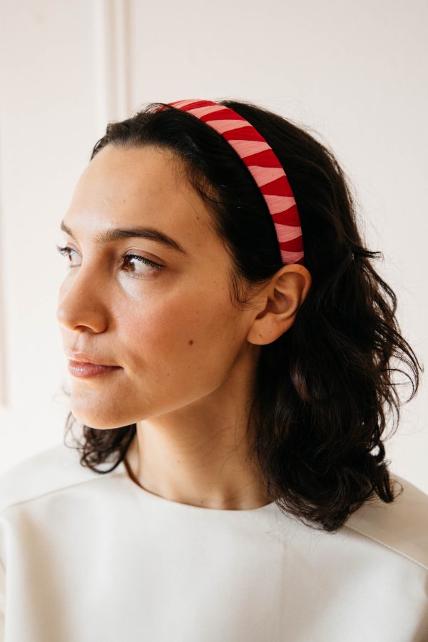 Persinette Woven Headband - Red Pink Sale