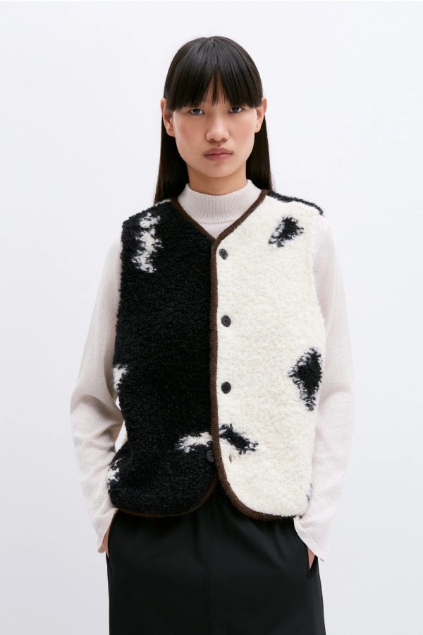 Wool and Mohair Blotch Waistcoat Online Hot Sale