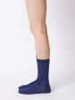 Floral Lace Sock - Navy Online now