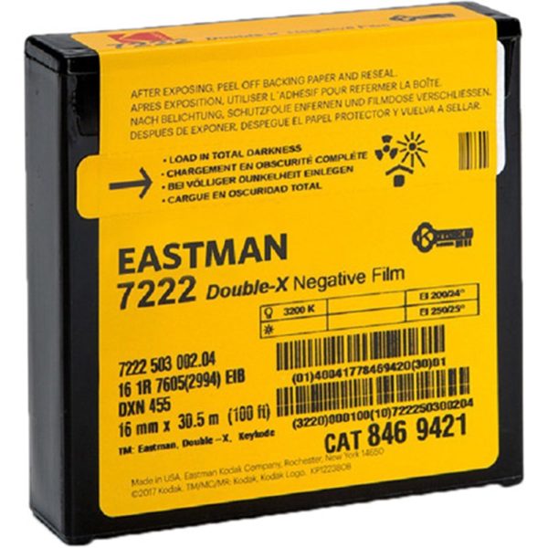 Kodak Eastman Double-X Black-and-White Negative Film 7222 | 16mm, 100  Roll, Single Perf Fashion