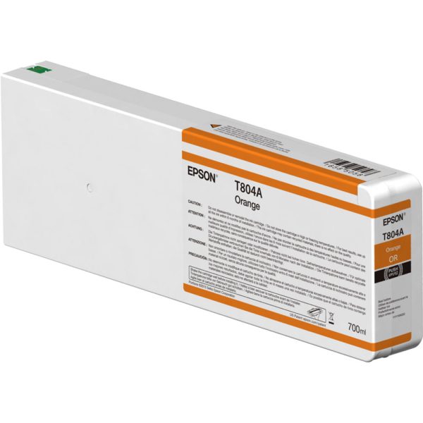 Epson T804A00 UltraChrome HDX Orange Ink Cartridge | 700ml Supply