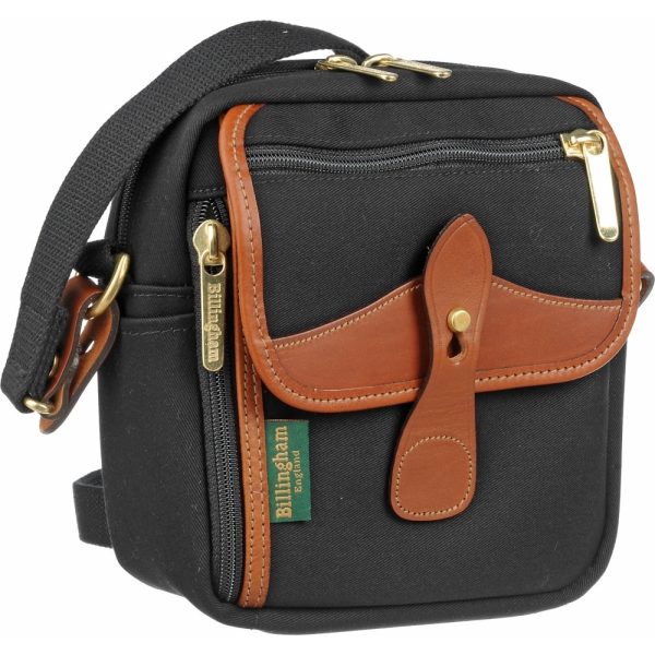 Billingham Stowaway Pola Shoulder Bag | Black   Tan Leather Trim Online Sale