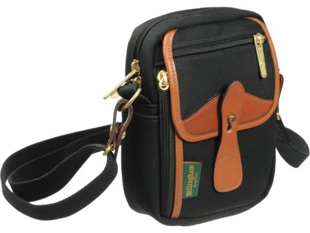 Billingham Stowaway Compact Shoulder Bag | Black with Tan Leather Trim Online now