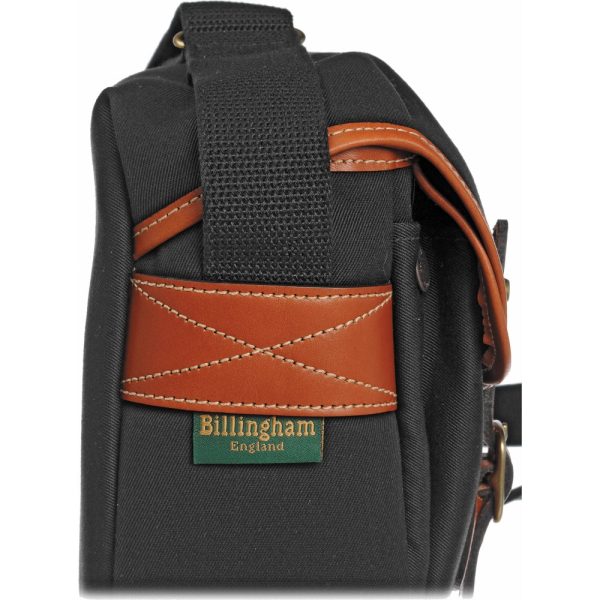 Billingham Small Hadley Shoulder Bag | Black with Tan Leather Trim Fashion