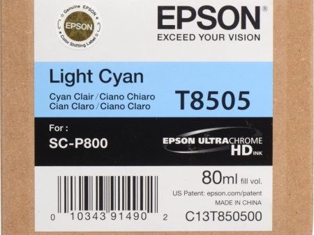 Epson T850500 UltraChrome HD Light Cyan Ink Cartridge | 80 ml on Sale