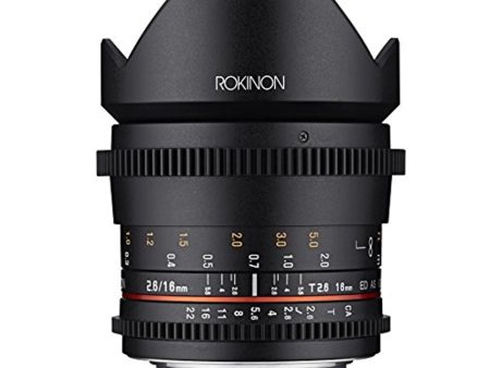 Rokinon 16mm T2.6 Full Frame Cine DS Lens for Canon EF Mount For Sale