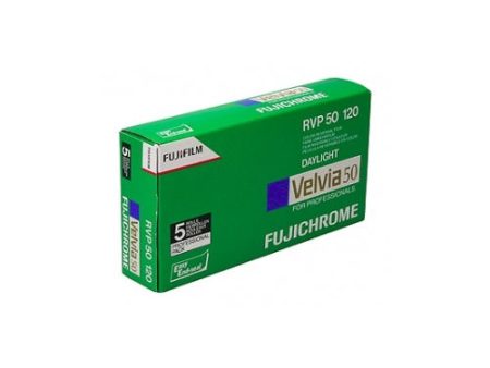 Fujifilm Fujichrome Velvia 50 Professional RVP 50 Color Transparency Film | 120 Roll Film, 5 Pack on Sale