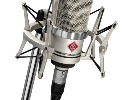 Neumann TLM 102 Studio Set Large-Diaphragm Cardioid Condenser Microphone with Shockmount | Nickel Hot on Sale