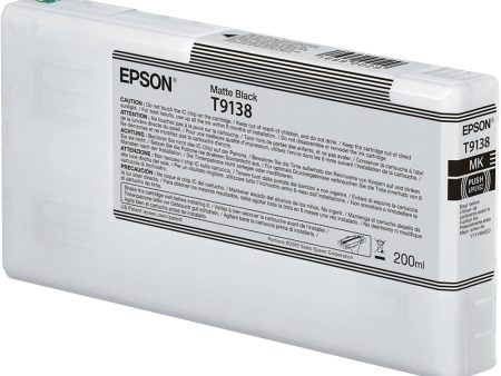 Epson T9138 UltraChrome HDX Matte Black Ink Cartridge | 200 mL Discount