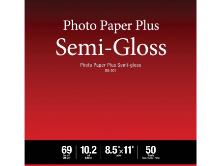 Canon SG-201 Photo Paper Plus Semi-Gloss | 8.5 x 11 , 50 Sheets Online Sale