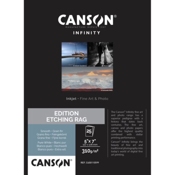 Canson Infinity Edition Etching Rag Paper | 5 x 7 , 25 Sheets For Sale