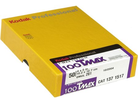 Kodak Professional T-Max 100 Black & White Negative Film | 4 x 5 , 50 Sheets Online Sale