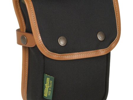 Billingham Delta End Pocket | Black with Tan Leather Trim Fashion