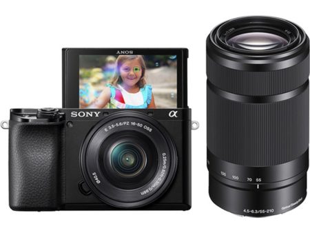 Sony Alpha a6100 Mirrorless Digital Camera with 16-50mm and 55-210mm Lenses Hot on Sale